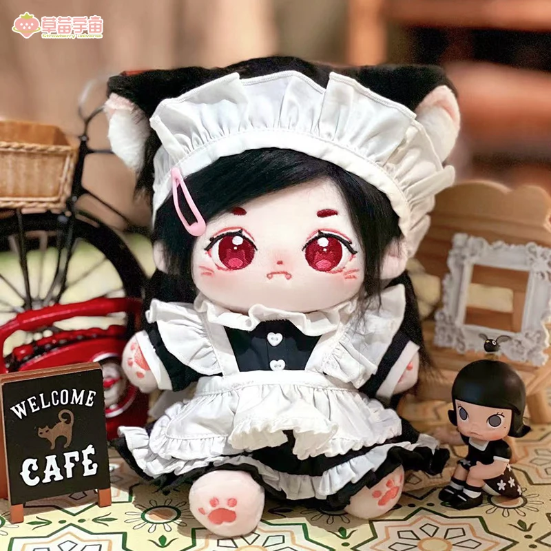 

Original Weiyang Cat 20cm Stuffed Doll Skeleton Body With Maid Clothes Costume Limited Toys Cosplay Dress up Cute Fans Xmas Gift