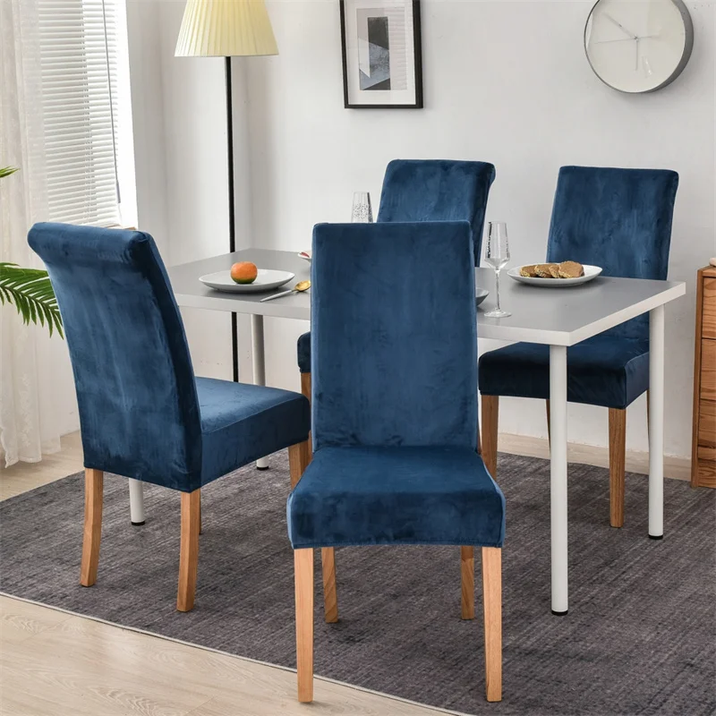 

1/2/4/6 Pcs Velvet Dining Room Chair Cover Stretch Elastic Dining Chair Slipcover Spandex Case for Chairs housse de chaise