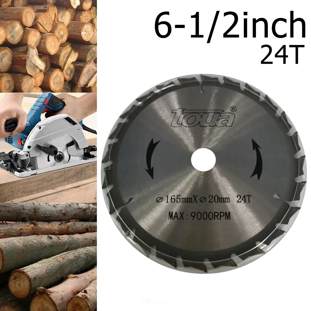 

6-1/2inch 24T Circular Saw Blade With Teeth Cutting Wood Circle General Purpose Cutting Saw Blade With Teeth Chainsaw Accessorie