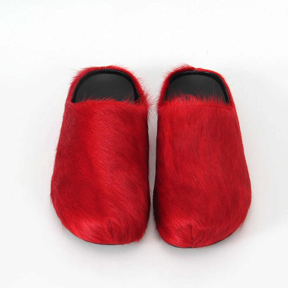 New Lp shoes 2023 Japanese Baotoutuo Pink Lazy Man Maomao Tuo Candy Net Red Popular Genuine Leather Casual Horse Hair Coating