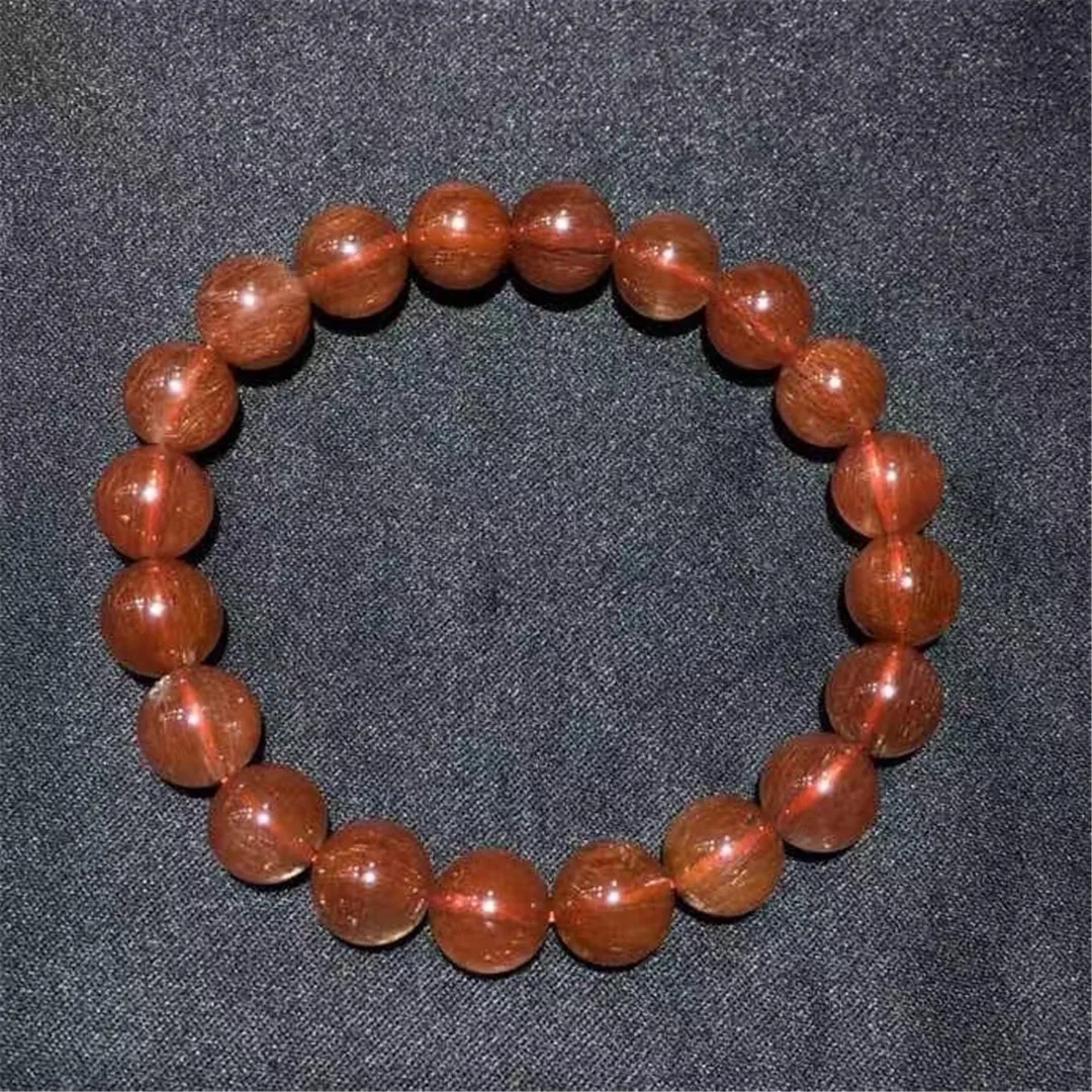 

9mm Natural Red Hair Rutilated Quartz Bracelet For Women Lady Men Healing Love Gift Crsytal Round Beads Strands Jewelry AAAAA