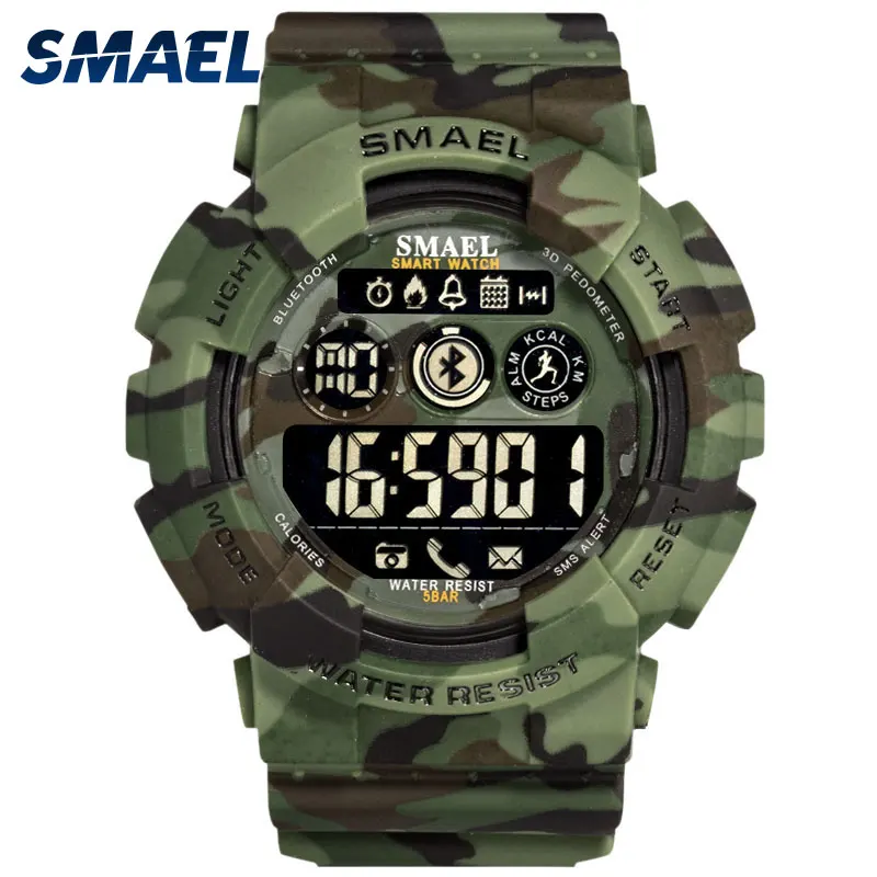 

Мужские электронные часы в стиле милитари SMAEL, новые модные цифровые светодиодные часы, водонепроницаемость 50 м, армейские часы, спортивные часы 8013, мужские часы