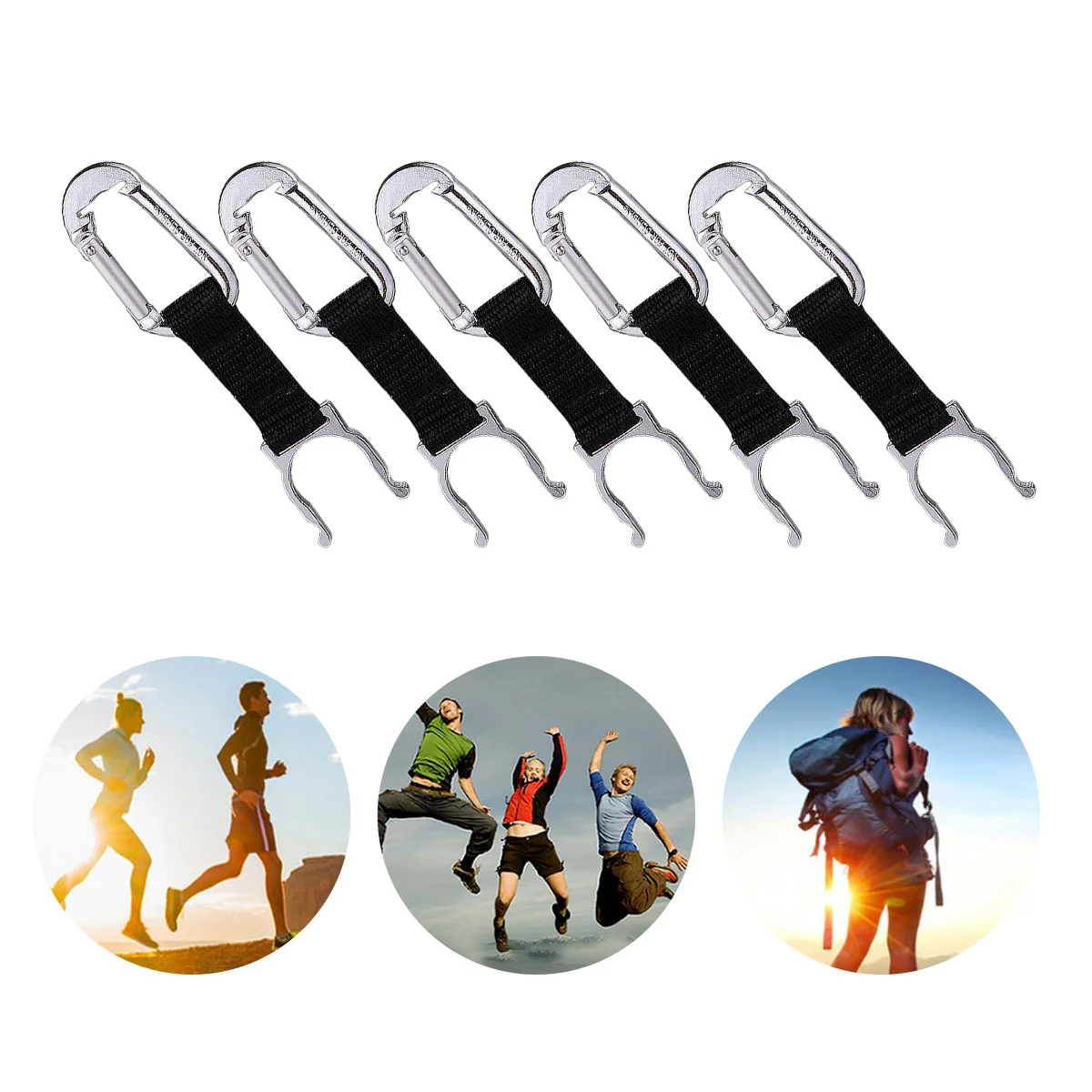 

Holder Bottle Clip Water Drink Buckle Hook Beltwalking Aluminum Alloy Rubber Key