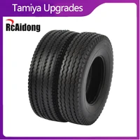 2pcs rubber trailer car wheel tires for tamiya tractor truck 114 rc climbing car upgrade parts