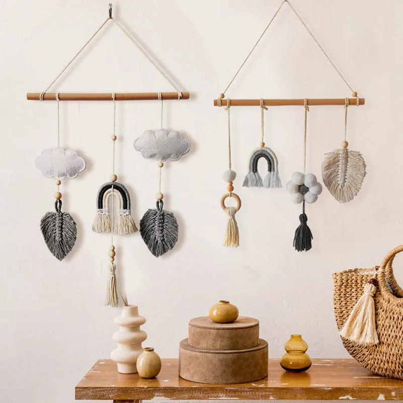 

Декор настенный из фетра в виде облака, радуга, деревянное украшение на стену, для детской, спальни, детской комнаты