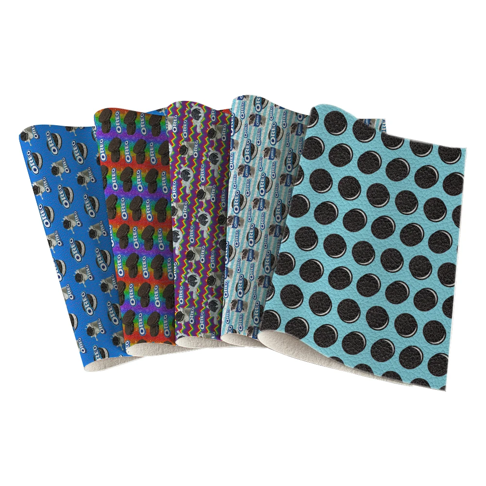 

The Famous Cookie Pattern Lychee Pattern Faux Leather Sheets Synthetic Leather Fabric for Vinyl Material DIY 30X136CM