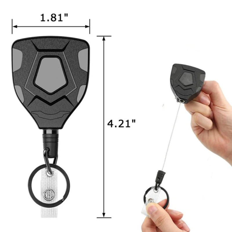 

Anti-theft Metal Easy-to-pull Buckle Rope Elastic Keychain Sporty Retractable Key Ring Anti Lost Ski Pass ID Card