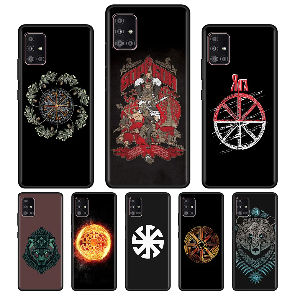 

For Samsung Galaxy A03 A13 A12 A51 A71 A72 A52 A32 A31 A41 A21s A11 A22 A02s A02 F42 5G Phone Case Slavic Viking Symbol Kolovrat