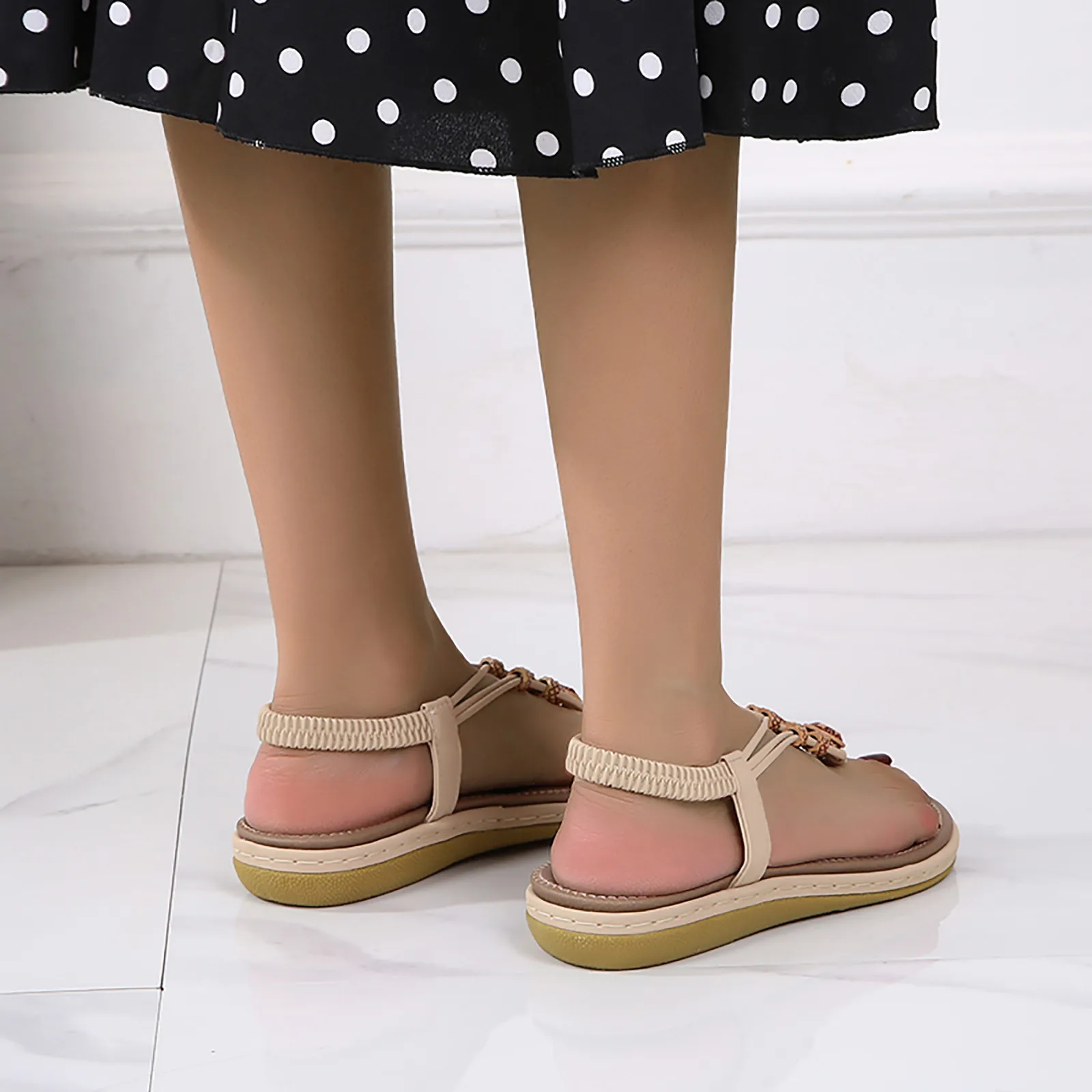 Женские богемные босоножки с ремешком на щиколотке модель 2024 года летние