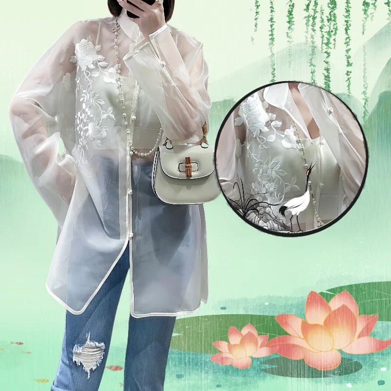 New Retro Embroidery Chinese Style Chic Women's Blouse Loose Elegant Top Summer Sun Protection Coat Luxury Folk Shirts Female
