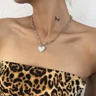 2022 модное ожерелье с подвеской в форме сердца для женщин, Очаровательное ожерелье-чокер, цепочка на шею в стиле бохо, колье до ключиц, ювелирные изделия, подарки, бесплатная доставка