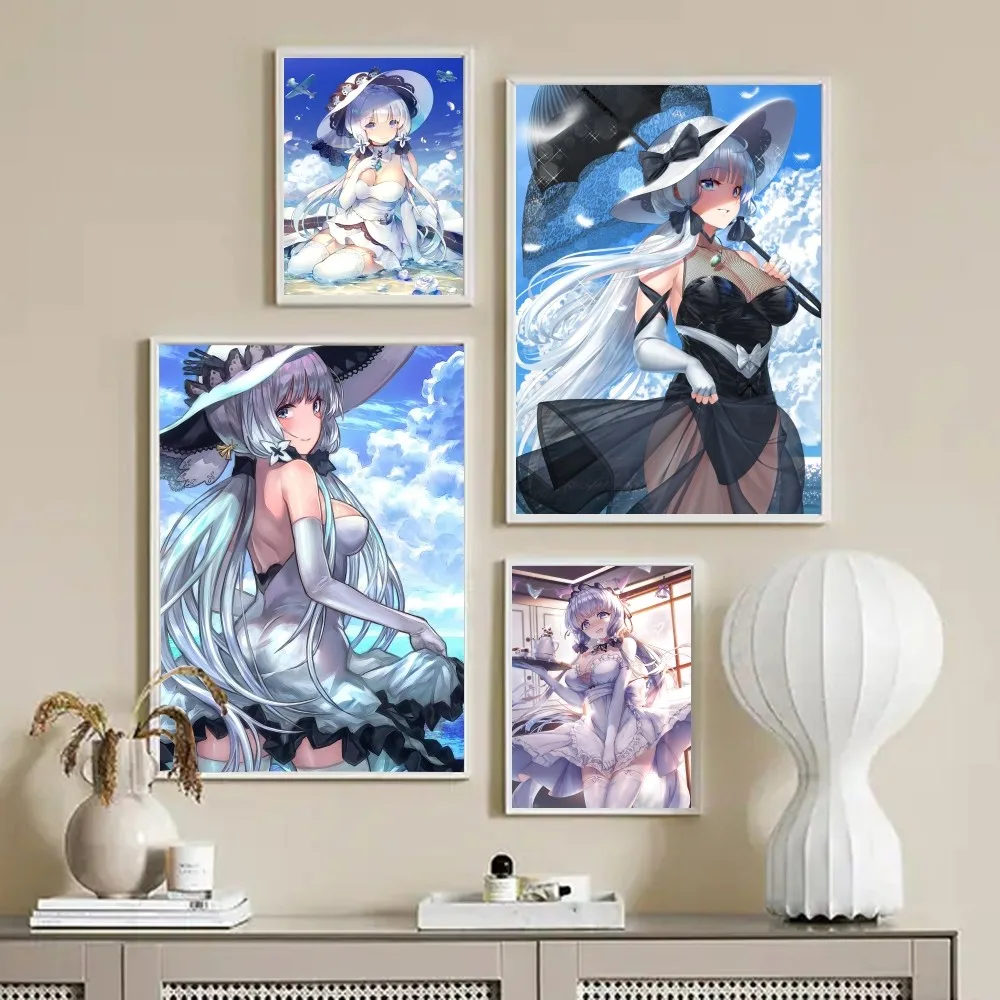 Azur Lane Illustrious плакат с бумажным принтом для дома гостиной спальни входа бара кафе