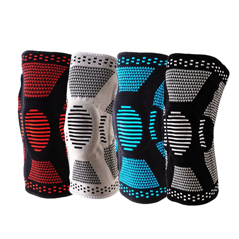 

Outdoor Cycling Running Compression Knee Pads Patella Knitted Warm Basketball Cycling Knee Pads Sports Spring Silicone Knee Pads