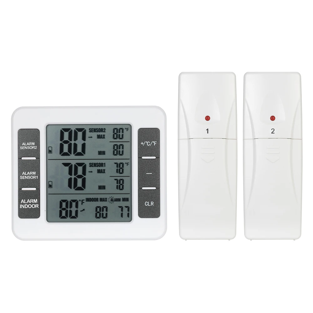 

LCD Digital Thermometer Temperature Meter Indoor Outdoor Weather Station+ Wireless Transmitter with C/F Max Min Value Display