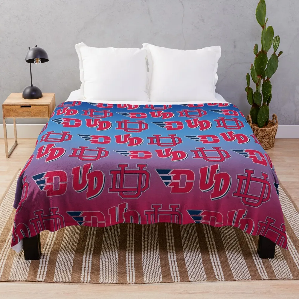 

University of Dayton - Red White and Blue Throw Blanket Hairy Blanket