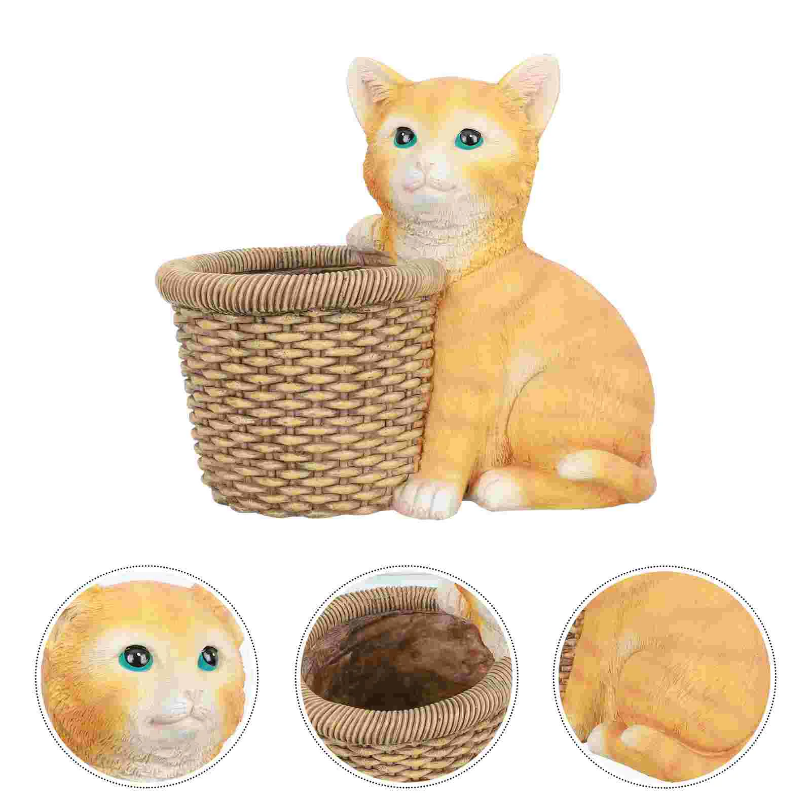 

1pc Flowerpot Cat Design Flowerpot Decorative Flowerpot Desktop Pot for Home
