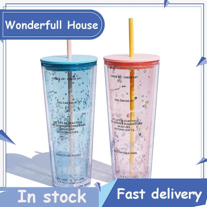 

Smooth Edges Without Damaging The Mouth Straw Plastic Water Bottle Pay Attention To Quality Circle Sparkling Big Straw Cup