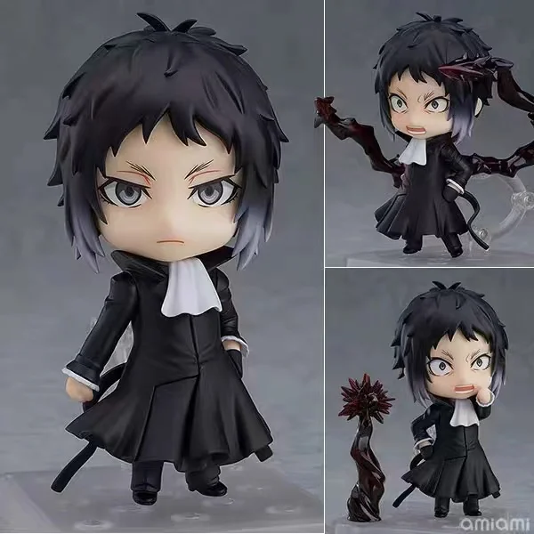 

100% Original: Anime Bungo Stray Dogs Ryunosuke Akutagawa Q version figma PVC Action Figure Anime Figure Model Toys Doll Gift