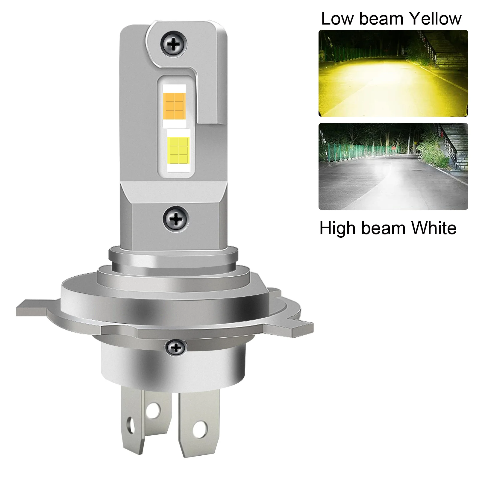 

1 шт. H4 светодиодная лампа для мотоциклетных фар 60 Вт 6000LM галогенный размер мотоциклетный светильник Hi-Lo Beam турбовентилятор супер яркий 6000K 12 В