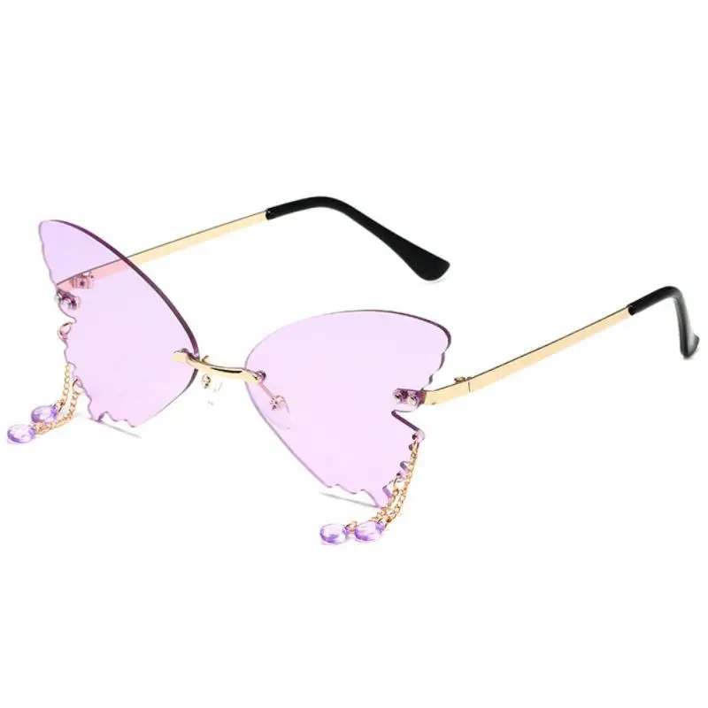 

10 Pcs Rimless UV400 Sunglasses New Unique Butterfly Irregular Sun Glasses Decorative Glasses Women Shades Men Cycling Eyewear