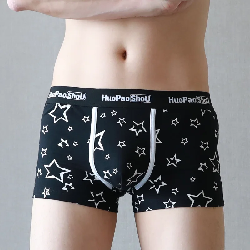 

Fashion Print Boxers Men Underwear Cotton Sexy Mid Waist Men's Boxer Shorts Panties Breathable U Convex Pouch Underpants Cuecas