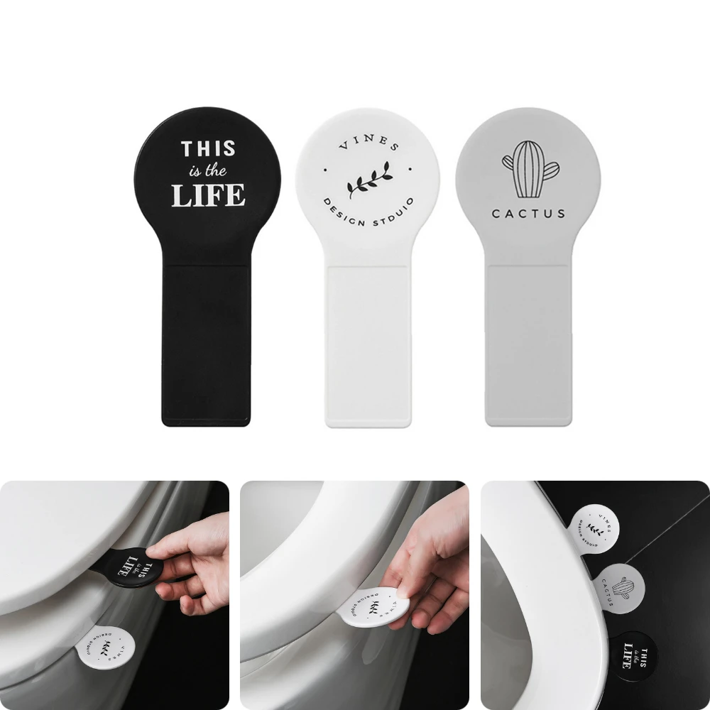 

Toilet Seat Cover Lifter Sanitary Closestool Nordic Adhesive Style Portable Cover Lift Handle for Bathroom Supplies