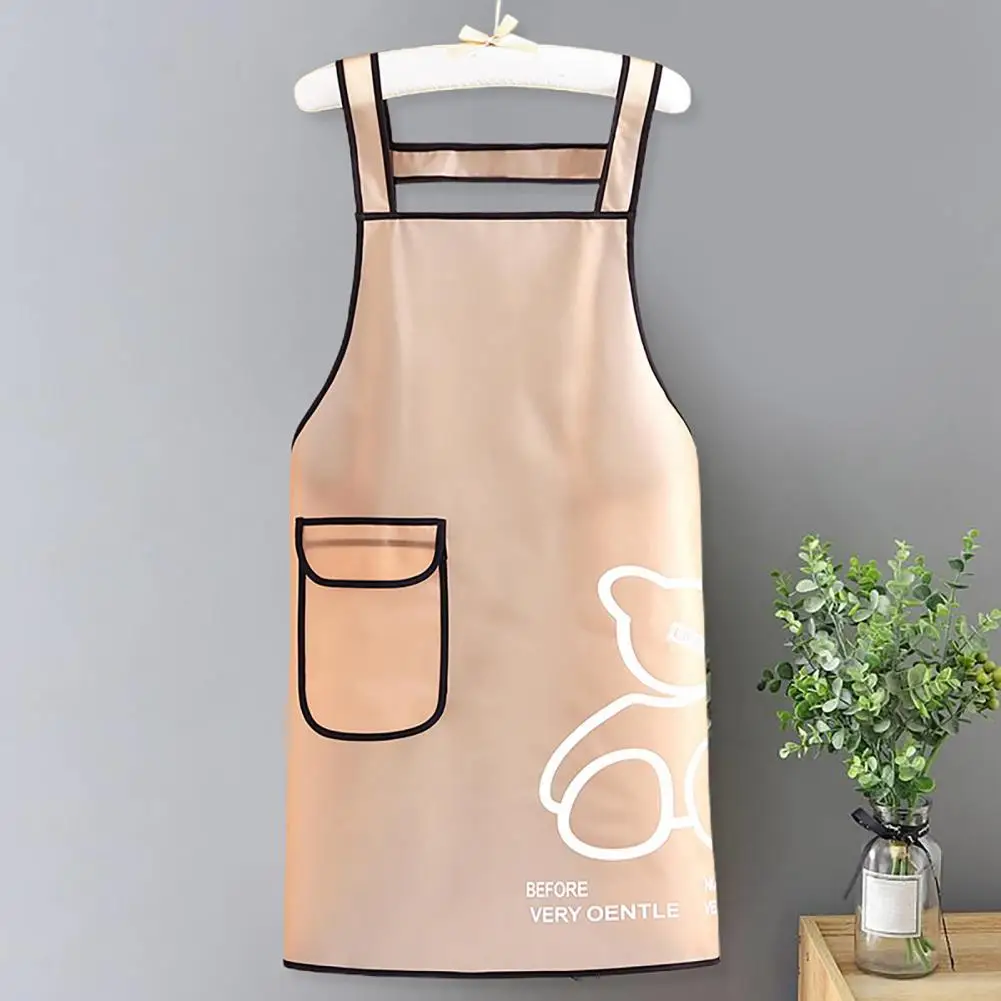 

Useful Chef Apron Washing Free Unisex Apron Waterproof H-shape Shoulder Strap Chef Apron Anti Stain