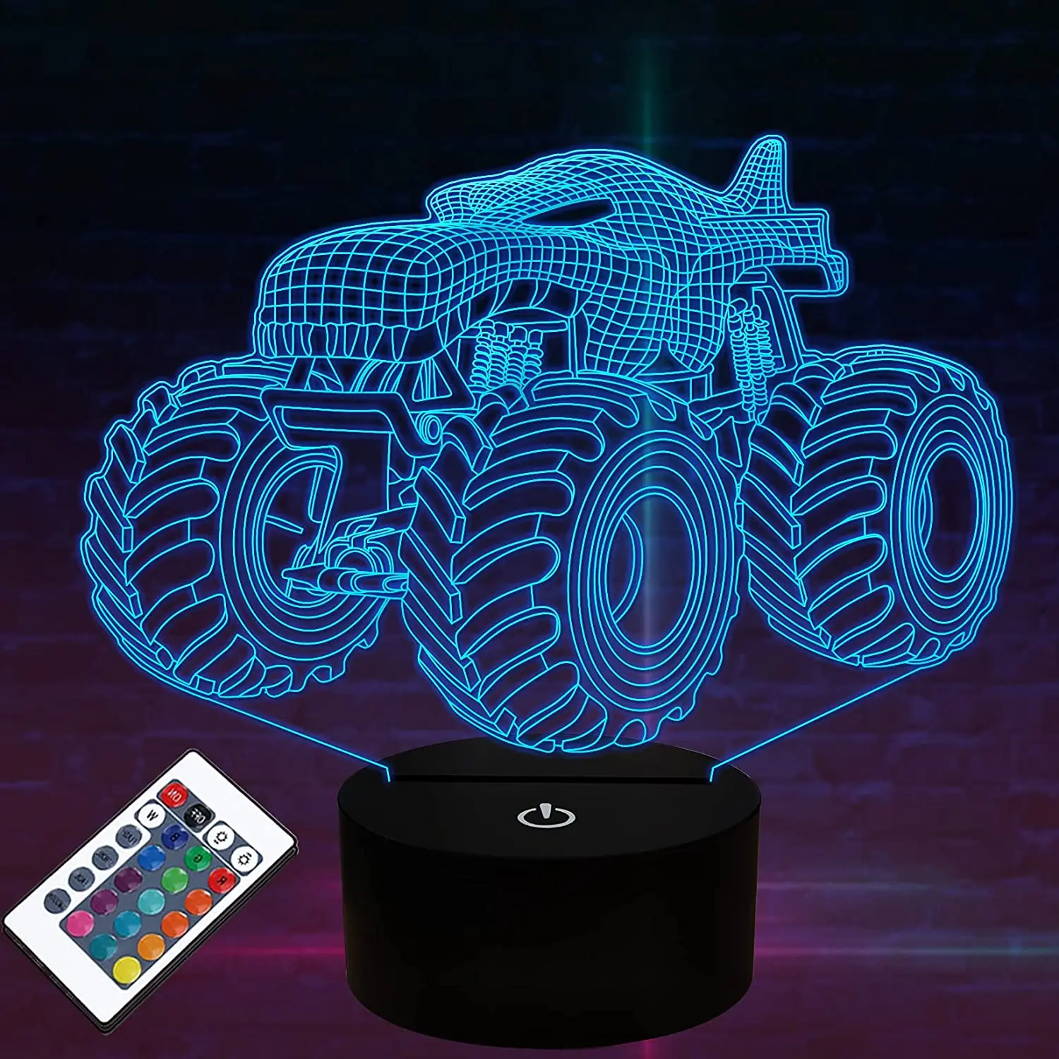 

Monster Truck/Newt/Motorcycle/Dolphin/Headset 3D Lamp Acrylic USB LED Night Lights Christmas Decorations for Birthday Kids Gifts