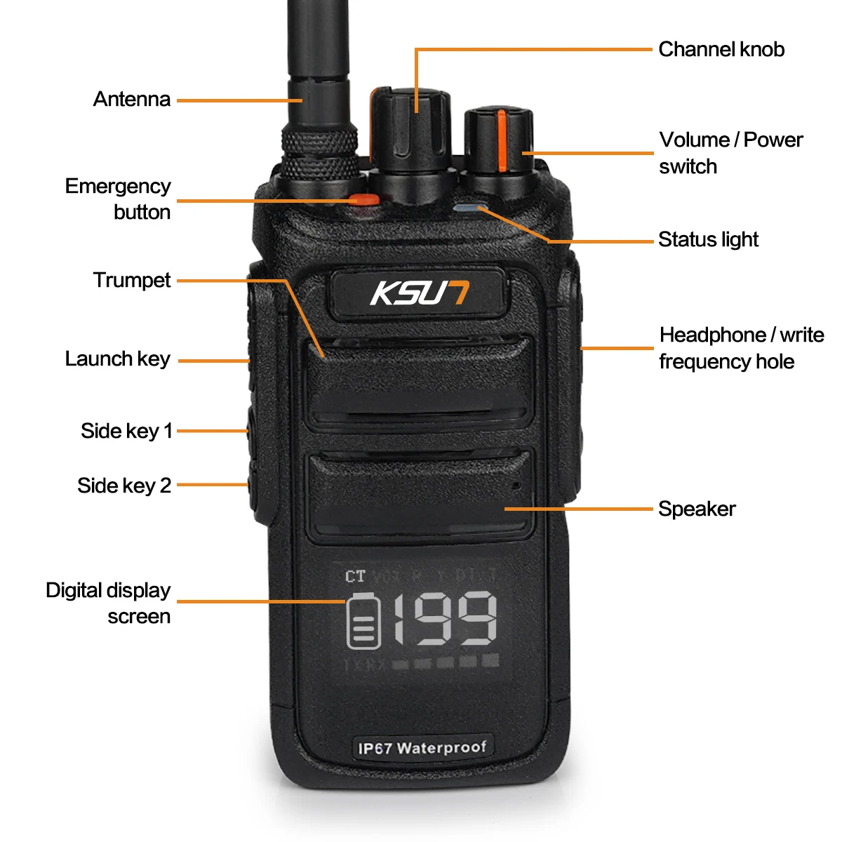 ksun p80 trucker walkie talkie bluetooth compatible wireless set radio receiver station professional communicator handy intercom free global shipping