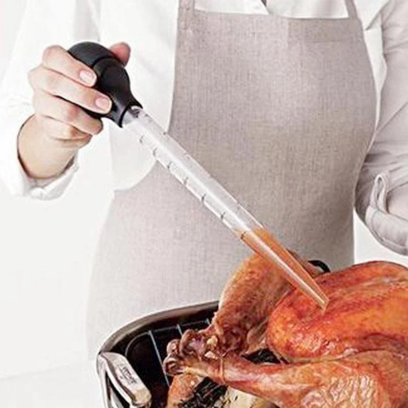 

Turkey Grease Dropper Chicken BBQ Food Transparent Tube 29.5Cm Kitchen Cooking Gadget