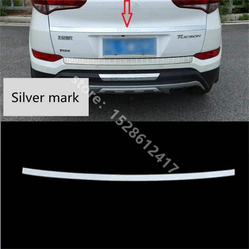 

For Hyundai Tucson 2015 2016 2017 2018 Stainless steel car Rear Trunk Door Handle Cover Tail Gate Trim Bezel Molding Styling