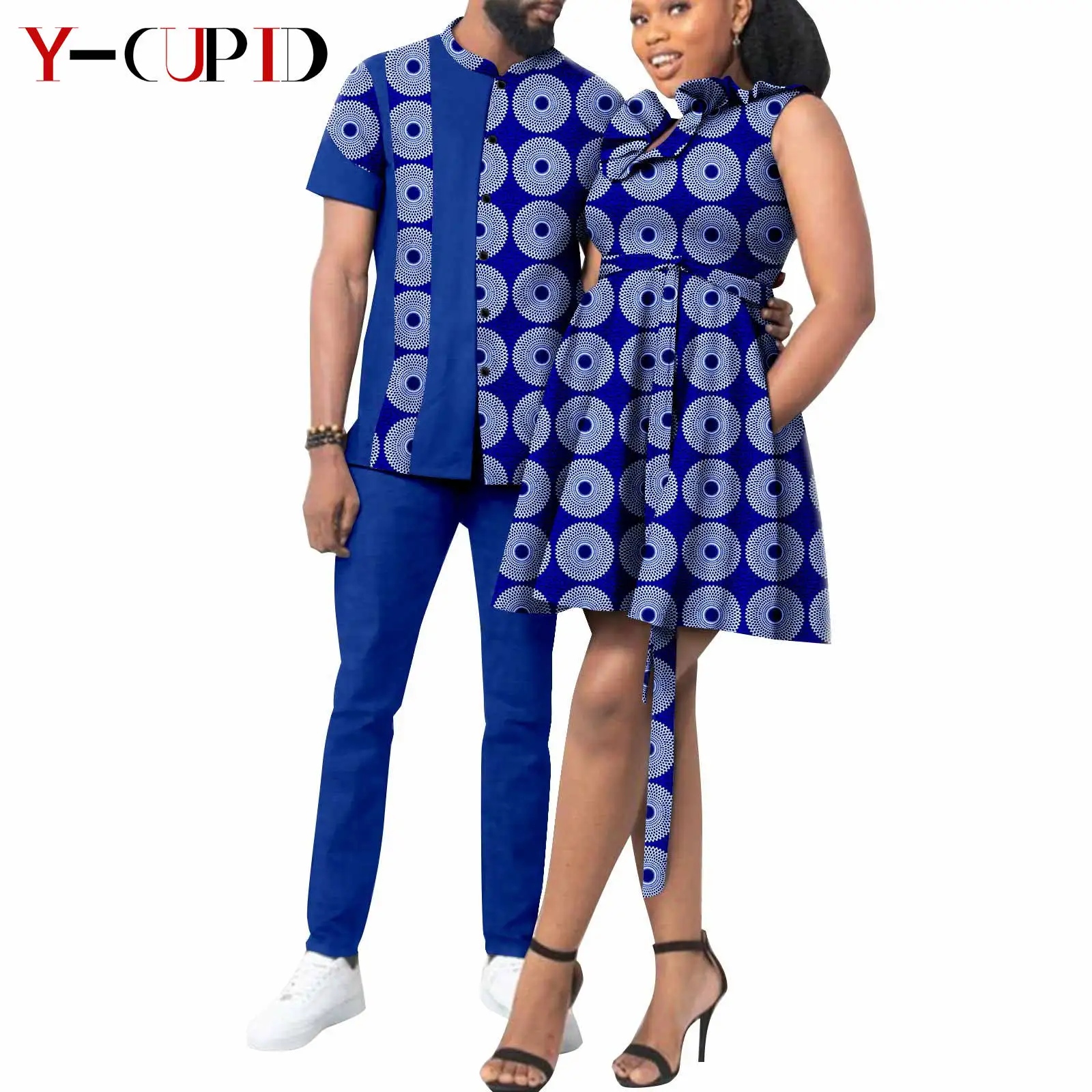 Африканские платья с принтом для женщин парные одинаковые мужские наряды Дашики