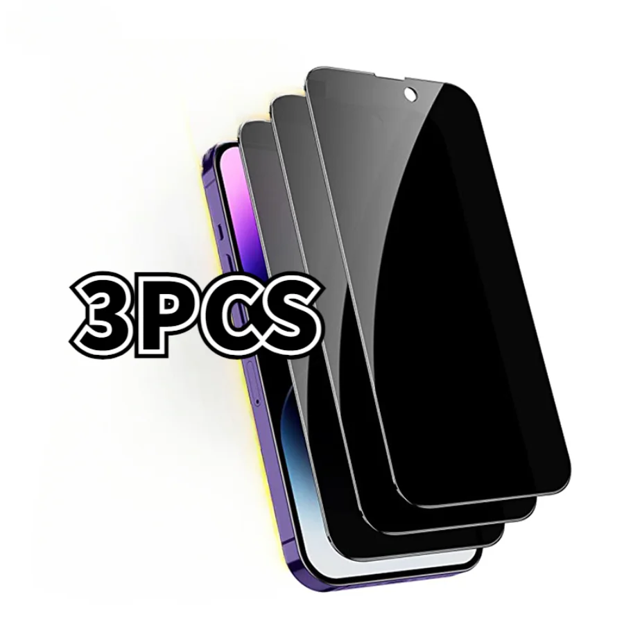 

3PCS Privacy Tempered Glass Screen Protector For IPhone 13 12 11 Pro Max 14 15 Plus Protective Film