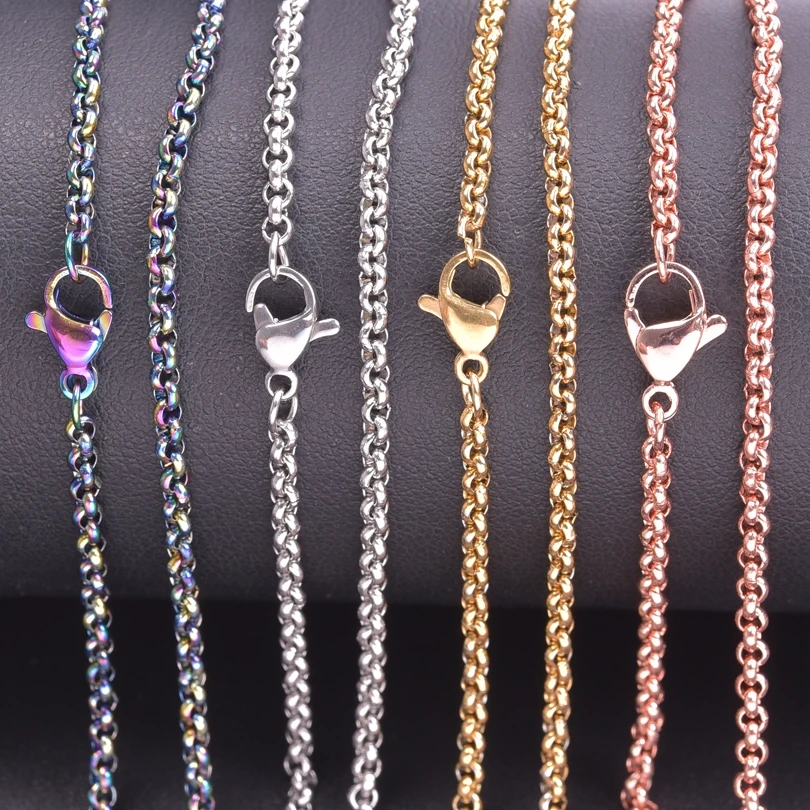 Цепочка Из Нержавеющей Стали радужного цвета для изготовления ожерелья