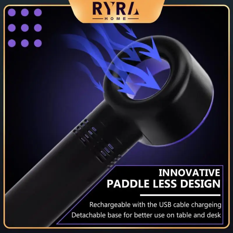 

Rechargeable Hand-held Fan Portable Electric Fans Silent Bladeless Fan Safe Air Cooling Fans Easy To Use Air Colder Mini