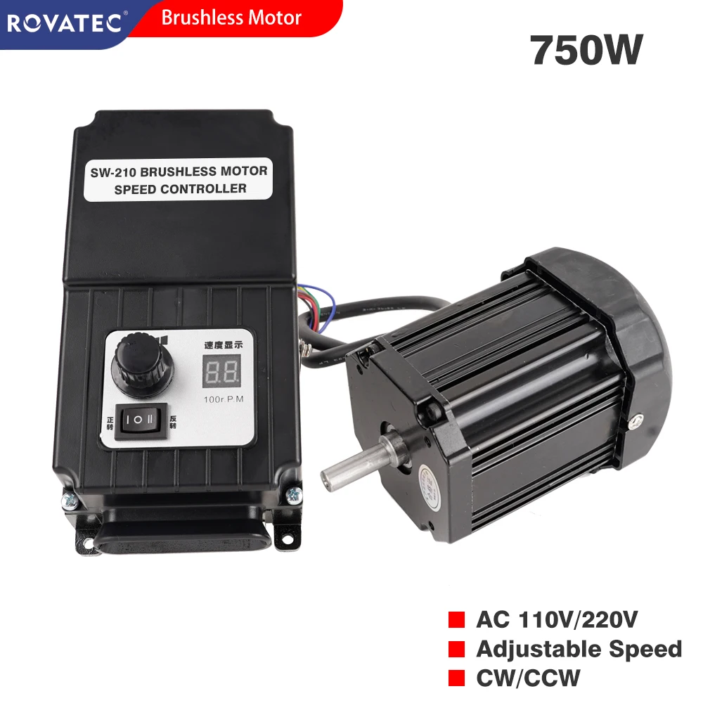 750 Watt Brushless DC Motor/ AC110V 220V Speed Controller/Adjustable speed CW CCW