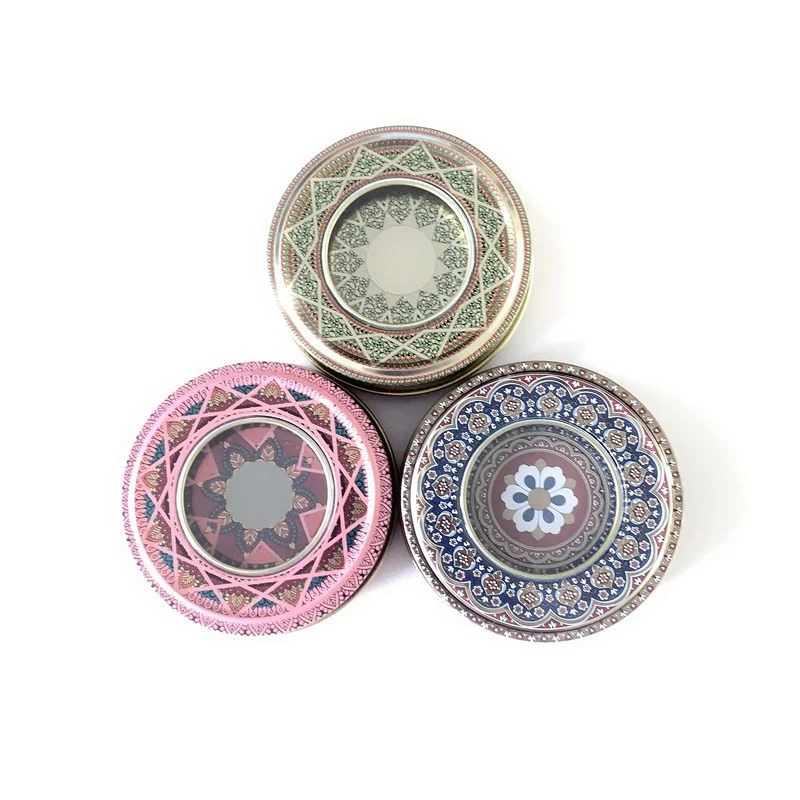 Оловянная коробка из шафрана на 1 г упаковочной коробки жестяная с окошком ПВХ