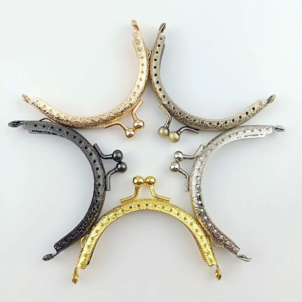 

Metal Purse Frames Bag Lock Embossed Belt Metal Wallet Accessories 5Pcs