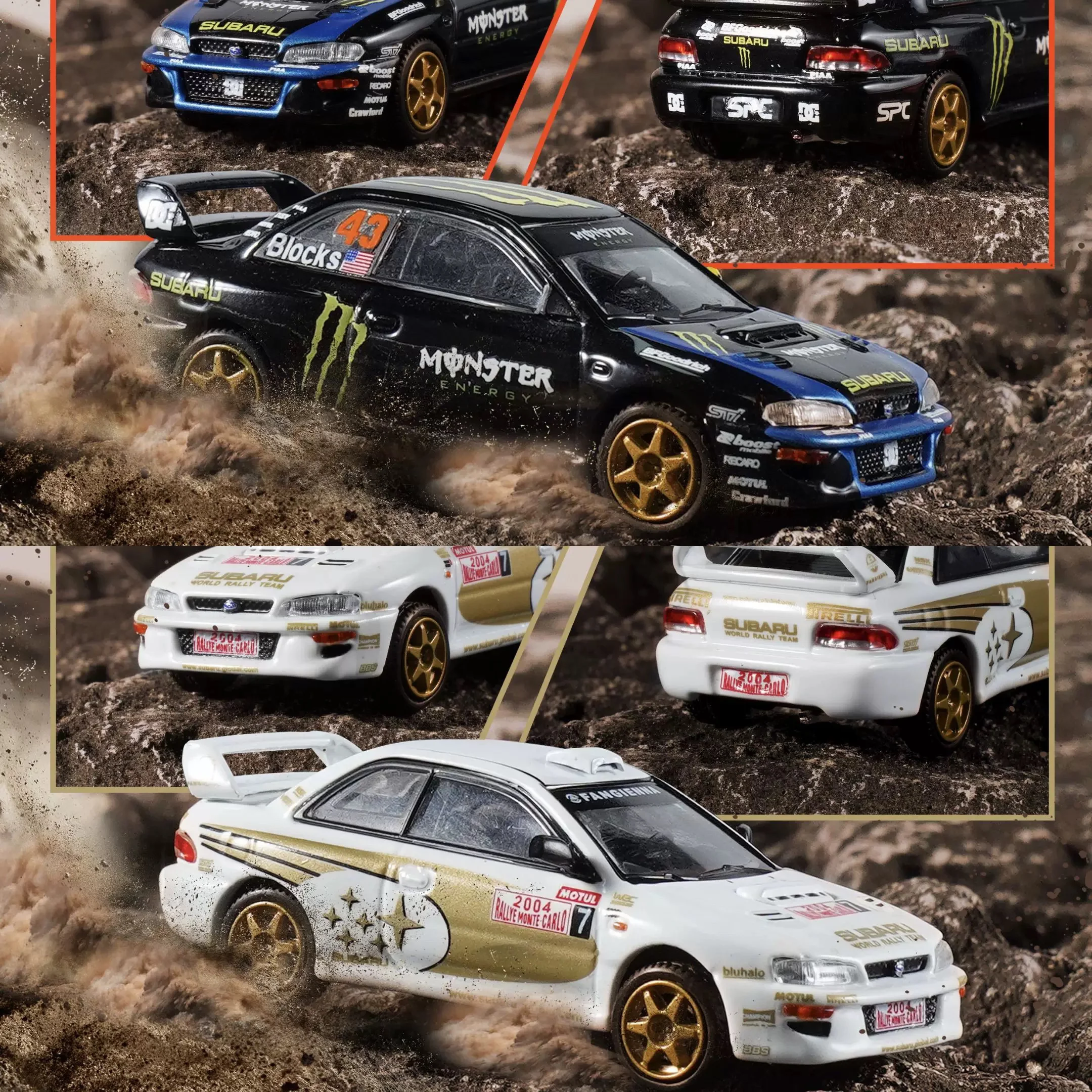 Фото Коллекционная модель гоночного автомобиля Subaru WRC Rally Champion в масштабе 1:64, литая под давлением, для демонстрации, подарок, сувенир №1