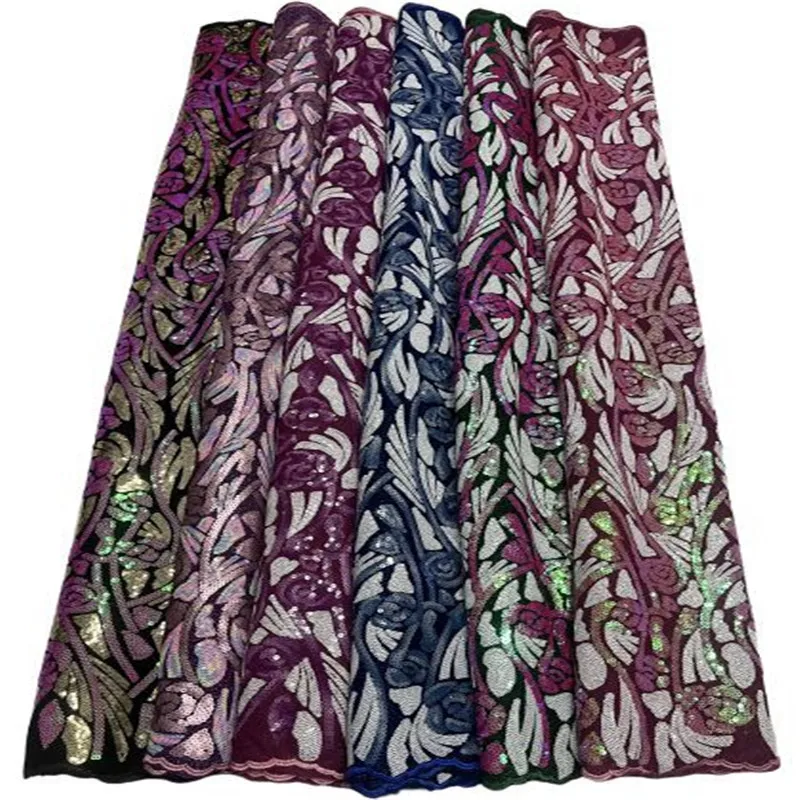 

Многоцветная яркая Высококачественная Тяжелая блестящая французская сетчатая кружевная ткань для свадебного платья