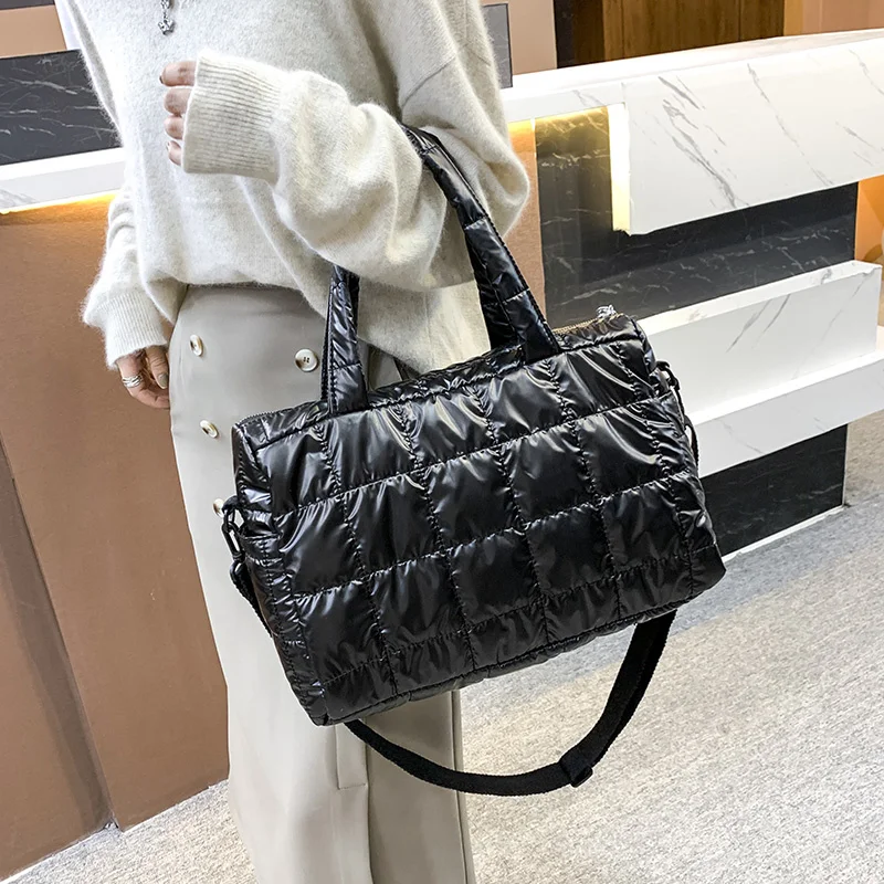 

New Winter Crossbody Down Bag High Capacity Handbag Female Space Cotton Ladies Shoulder Bags For Women Fashion Messenger Pack