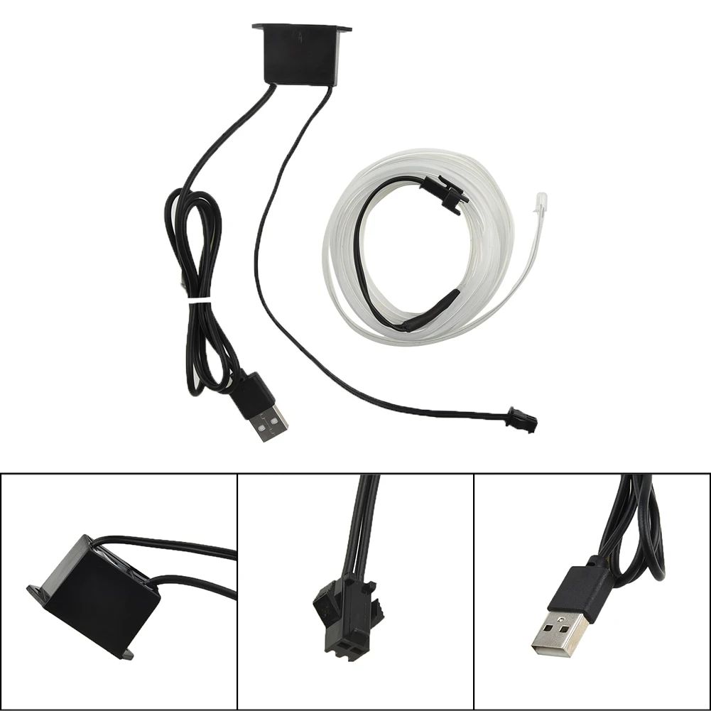 

3Meters 5V Car LED Strip Interior Atmosphere Lights Ambient Neon EL Cold Wire Lights USB Car Products Decoration Assembly Lamps