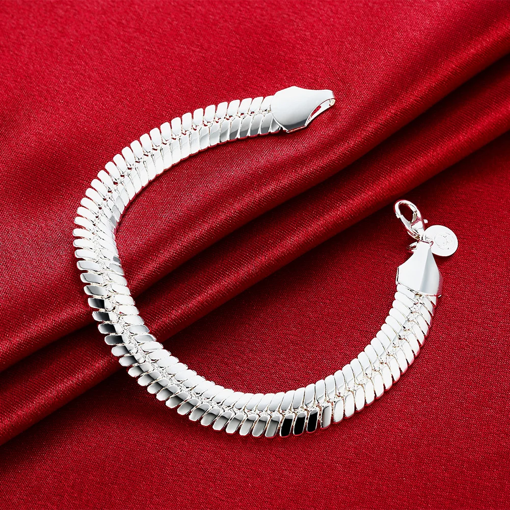 

925 silver 10MM Snake 21.5cm Noble wedding for WOMEN MEN noble fashion jewelry Mens chain Bracelet H231