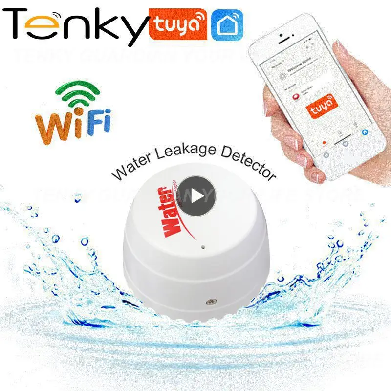 

1~7PCS Water Linkage Alarm App Remote Monitoring Tuya Wifi Smart Water Leak Detector Real-time Detection Smart Home Flood Sensor
