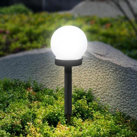Уличные светодиодные круглые лампы на солнечной батарее, лампы для газона, уличные садовые украшения, освещение дорожек