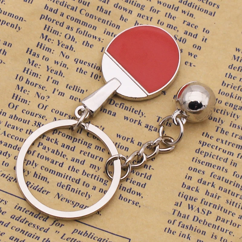

Брелок для ключей для настольного тенниса, персонализированный спортивный Подарочный цепочка для ключей, креативный трехмерный подарок с металлической краской