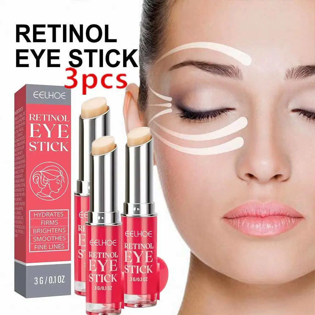 

3PCS Retinol Eye Cream Stick Anti-aging Anti Wrinkle Firming Moisturizing Puffiness Black And Circles Deep Lightening