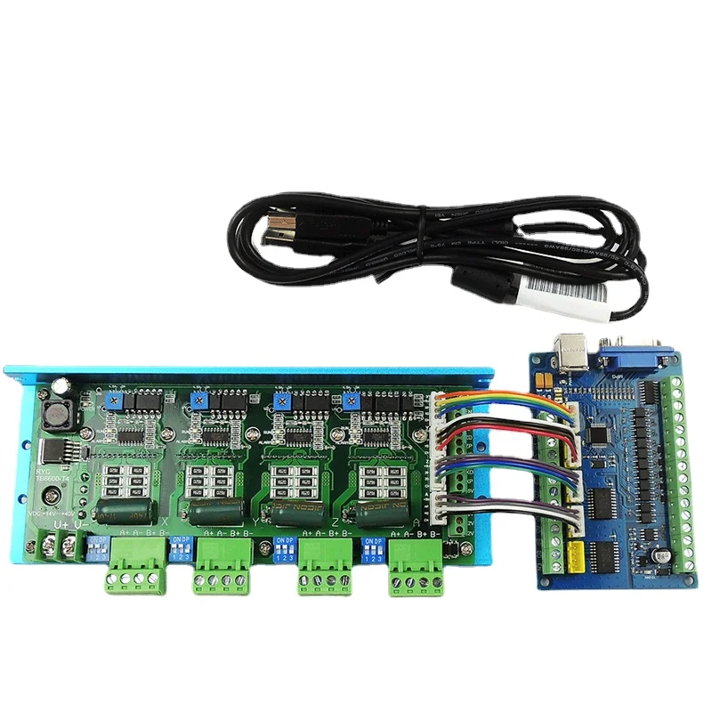

MACH3 USB CNC 5 Axis 100KHz Smooth Stepper Motion Control card breakout board+TB6600 4 Axis 4.5A Stepper Motor Driver board