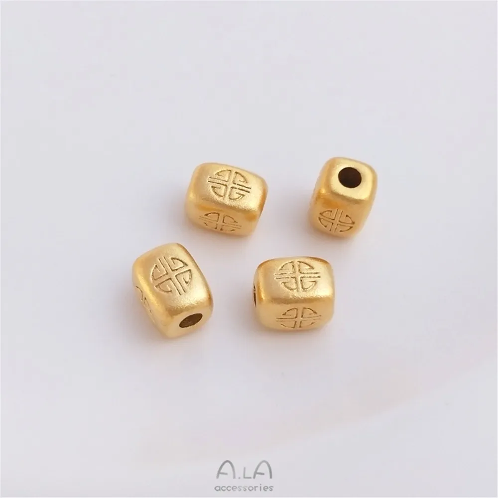 

Vietnam sand gold fortune rectangular block Passepartout beads handmade loose beads diy bracelet jewelry with beads