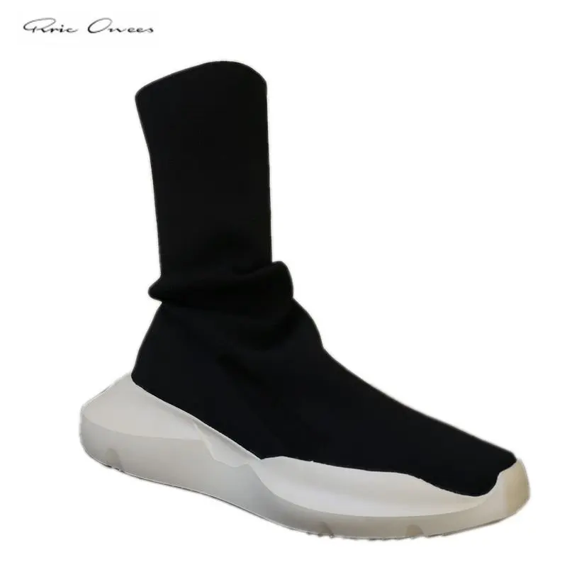 

Rick Men's Women's High-quality Ankle Boots Sleeve Socks High-top Boots Elastic Korean Version Thick Bottom Increased Rric Owees